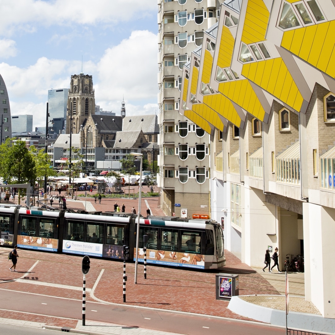 Street view in Rotterdam, Netherlands