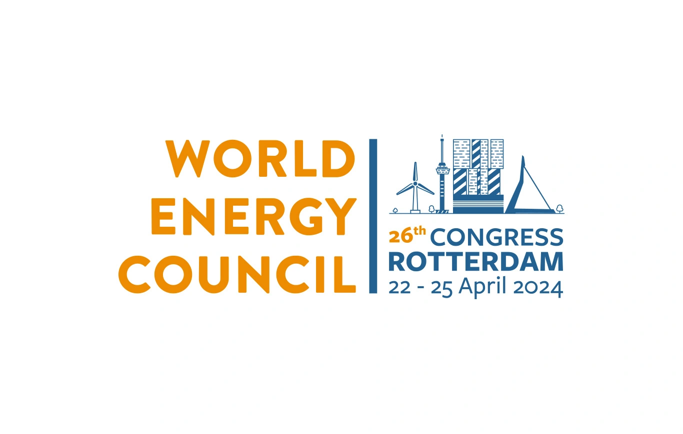 Netherlands' Minister for Climate and Energy Policy Rob Jetten speaking while sat alongside World Energy Council Secretary General and CEO Angela Wilkinson